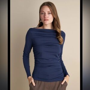 Free People Midnight Blue Long Sleeve Tee